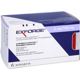 Abbildung: Exforge 5 mg / 160 mg Filmtabletten 98 St, Filmtabletten PZN 00014350