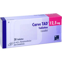 Abbildung: Carve TAD 12,5 mg Tabletten 30 St, Tabletten PZN 00014539