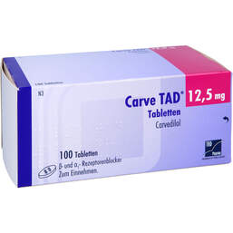 Abbildung: Carve TAD 12,5 mg Tabletten 100 St, Tabletten PZN 00014692