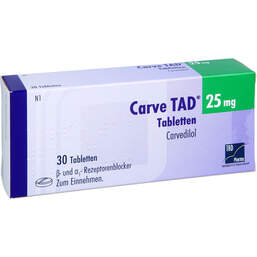 Abbildung: Carve TAD 25 mg Tabletten 30 St, Tabletten PZN 00014700