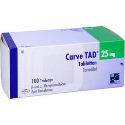 Abbildung: Carve TAD 25 mg Tabletten 100 St, Tabletten PZN 00014723