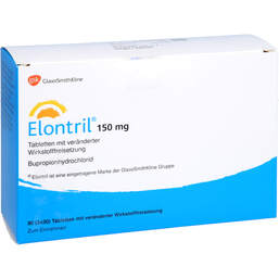 Abbildung: Elontril 150 mg Tabletten 3X30 St, Tablette mit veränderter Wirkstofffreisetzung PZN 00017911