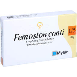 Abbildung: Femoston conti 1 mg / 5 mg Filmtabletten 84 St, Filmtabletten PZN 00018419