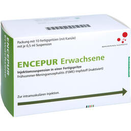 Abbildung: Encepur Erwachsene Fertigspritzen 10X0.5 ml, Fertigspritzen PZN 00018715