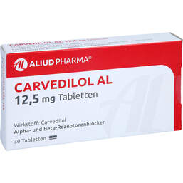Abbildung: Carvedilol AL 12,5 mg Tabletten 30 St, Tabletten PZN 00019703