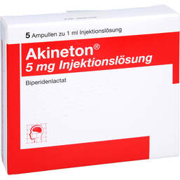 Abbildung: Akineton 5 mg / ml Injektions- / Infusionslösung 5X1 ml, Injektions-/Infusionslösung PZN 00021232