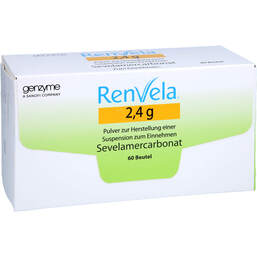Abbildung: Renvela 2,4 g Pulver Sachets 60 St, Pulver zur Herstellung einer Suspension zum Einnehmen PZN 00033979