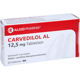 Abbildung: Carvedilol AL 12,5 mg Tabletten 50 St, Tabletten PZN 00044233