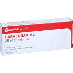 Abbildung: Carvedilol AL 25 mg Tabletten 30 St, Tabletten PZN 00044262