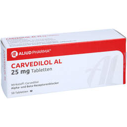Abbildung: Carvedilol AL 25 mg Tabletten 50 St, Tabletten PZN 00044500