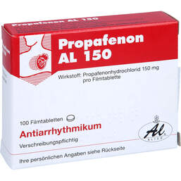 Abbildung: Propafenon AL 150 Filmtabletten 100 St, Filmtabletten PZN 00055797