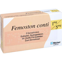 Abbildung: Femoston conti 1 mg / 5 mg Filmtabletten 84 St, Filmtabletten PZN 00056495