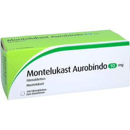 Abbildung: Montelukast Aurobindo 10 mg Filmtabletten 100 St, Filmtabletten PZN 00063638
