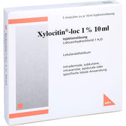 Abbildung: Xylocitin Loc 1% 10 ml Ampullen 5X10 ml, Injektionslösung PZN 00064135