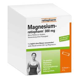 Abbildung: Magnesium Ratiopharm 300 mg Micro Pell.mit Granulat Pellets, 40 St PZN 00066654