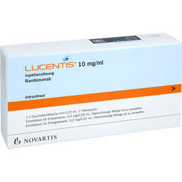 Abbildung: Lucentis 10 mg / ml Injektionslösung 2,3 mg Durchstechflasche 1 St, Injektionslösung PZN 00067760