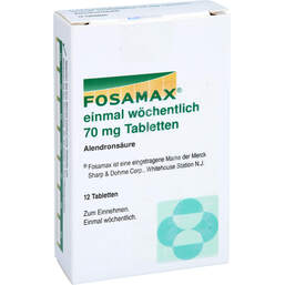 Abbildung: Fosamax 70 mg 1 x wöchentlich Tabletten 12 St, Tabletten PZN 00070182