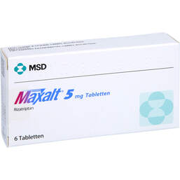 Abbildung: Maxalt 5 mg Tabletten 6 St, Tabletten PZN 00074435