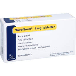 Abbildung: Novonorm 1,0 mg Tabletten 120 St, Tabletten PZN 00074501