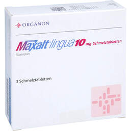Abbildung: Maxalt lingua 10 mg Schmelztabletten 3 St, Schmelztabletten PZN 00074547