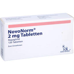 Abbildung: Novonorm 2,0 mg Tabletten 120 St, Tabletten PZN 00074599