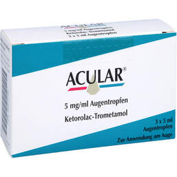 Abbildung: Acular 5 mg / ml Augentropfen 3X5 ml, Augentropfen PZN 00074702