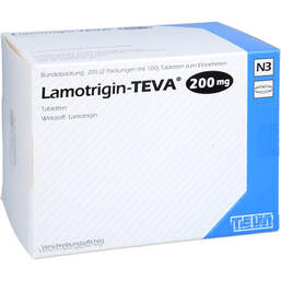 Abbildung: Lamotrigin Teva 200mg Tabletten 200 St, Tabletten PZN 00083799