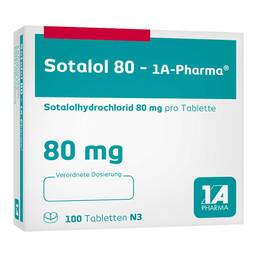 Abbildung: Sotalol 80 1A Pharma Tabletten 100 St, Tabletten PZN 00097086