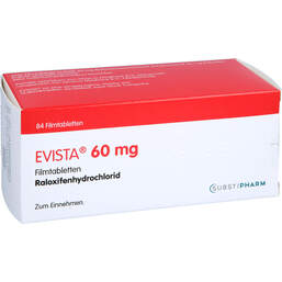 Abbildung: Evista 60 mg Filmtabletten 84 St, Filmtabletten PZN 00099895