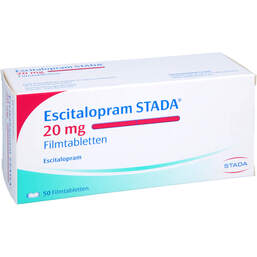 Abbildung: Escitalopram STADA 20 mg Filmtabletten 50 St, Filmtabletten PZN 00105851