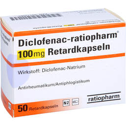 Abbildung: Diclofenac ratiopharm 100 mg Retardkapseln 50 St, Retard-Kapseln PZN 00112561