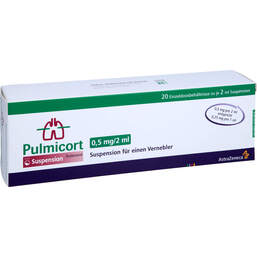 Abbildung: Pulmicort 0,5 mg / 2 ml Suspension für einen Vernebler 20X2 ml, Suspension für einen Vernebler PZN 00113230