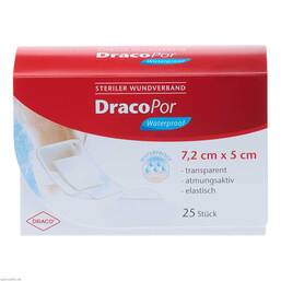 Abbildung: DracoPor waterproof Wundverband 5x7,2 cm steril Verband, 25 St PZN 00114092