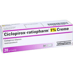 Abbildung: Ciclopirox ratiopharm 1% Cre 20 g, Creme PZN 00123406