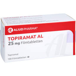 Abbildung: Topiramat AL 25 mg Filmtabletten 100 St, Filmtabletten PZN 00133913