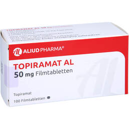 Abbildung: Topiramat AL 50 mg Filmtabletten 100 St, Filmtabletten PZN 00133988