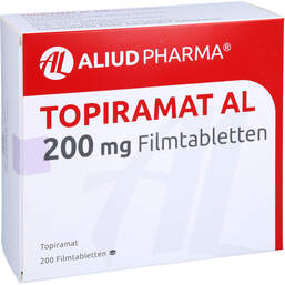 Abbildung: Topiramat AL 200 mg Filmtabletten 200 St, Filmtabletten PZN 00134077