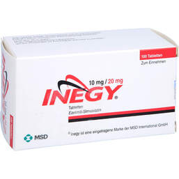 Abbildung: Inegy 10 mg / 20 mg Tabletten 100 St, Tabletten PZN 00140296
