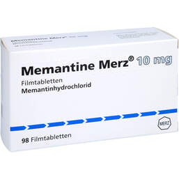 Abbildung: Memantine Merz 10 mg Filmtabletten 98 St, Filmtabletten PZN 00143053