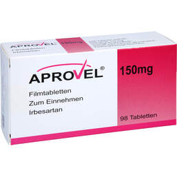 Abbildung: Aprovel 150 mg Filmtabletten 98 St, Filmtabletten PZN 00145709