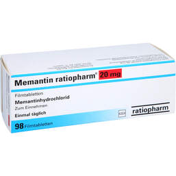 Abbildung: Memantin ratiopharm 20 mg Filmtabletten 98 St, Filmtabletten PZN 00146703