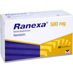 Abbildung: Ranexa 500 mg Retardtabletten 60 St, Retard-Tabletten PZN 00147051