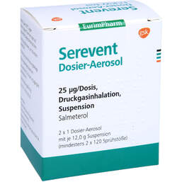 Abbildung: Serevent Fckw frei 120 Hub Dosieraerosol 2 St, Dosieraerosol PZN 00148926