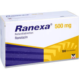 Abbildung: Ranexa 500 mg Retardtabletten 100 St, Retard-Tabletten PZN 00163624