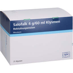 Abbildung: Salofalk Klysmen 4 g / 60 ml 21 St, Rektalsuspension PZN 00165706