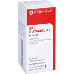 Abbildung: Salbutamol AL Inhalationslösung 10 ml, Lösung für einen Vernebler PZN 00168739