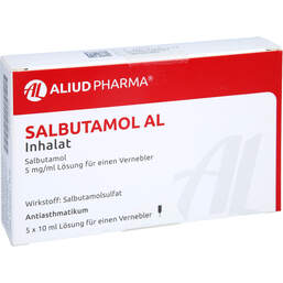 Abbildung: Salbutamol AL Inhalationslösung 5X10 ml, Lösung für einen Vernebler PZN 00168745