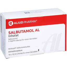 Abbildung: Salbutamol AL Inhalationslösung 10X10 ml, Lösung für einen Vernebler PZN 00168751