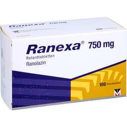 Abbildung: Ranexa 750 mg Retardtabletten 100 St, Retard-Tabletten PZN 00171173