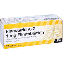 Abbildung: Finasterid AbZ 1 mg Filmtabletten 98 St, Filmtabletten PZN 00172304